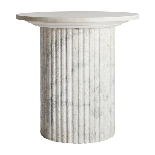 Stolik boczny Esches z białego marmuru, 55 x 55 x 55 cm