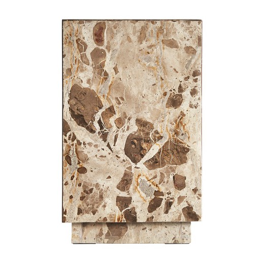 Tavolino in Marmo Beige Grov, 30 x 30 x 48 cm