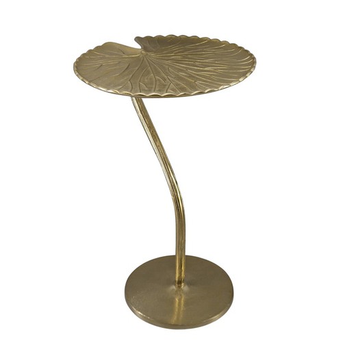 Golden Metal Leaf Lotto Side Table, Ø41x62 cm