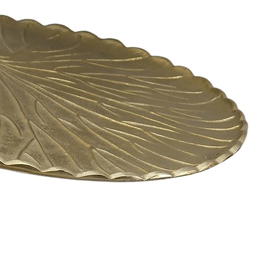Golden Metal Leaf Lotto Sidobord, Ø41x62 cm