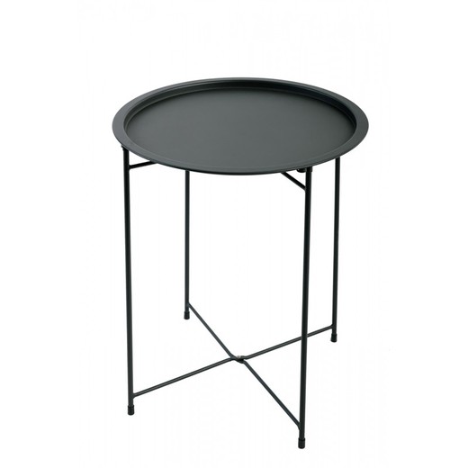 Maeva Graphite Steel Garden Folding Side Table, Ø46x52cm