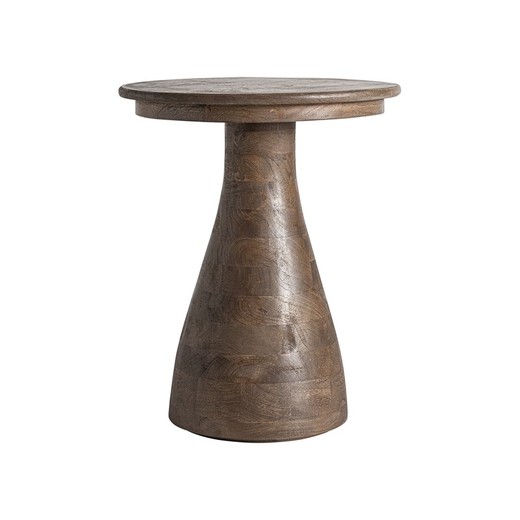 Round mango wood side table in brown, 40 x 40 x 50 cm | Takala