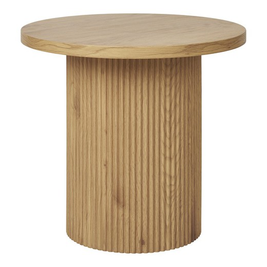 Mesa auxiliar redonda de madera en natural, 48 x 48 x 45 cm | Boavista