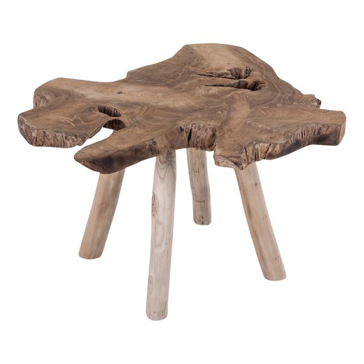 VARVERG Side Table in Natural Teak Root, 60x60x40 cm.