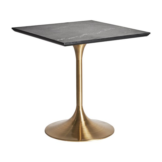 Ullaland Table de Bar en Acier Doré/Noir, 70 x 70 x 75 cm