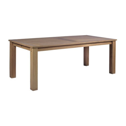 Mesa comedor de jardín de madera de teca en miel, 210 x 100 x 78,5 cm | Danao