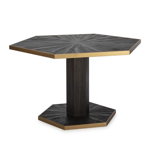 Stół do jadalni z brązowego drewna, 135x117x78 cm