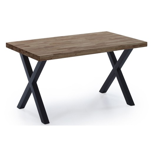 Mesa de comedor de madera y hierro extensible — Qechic