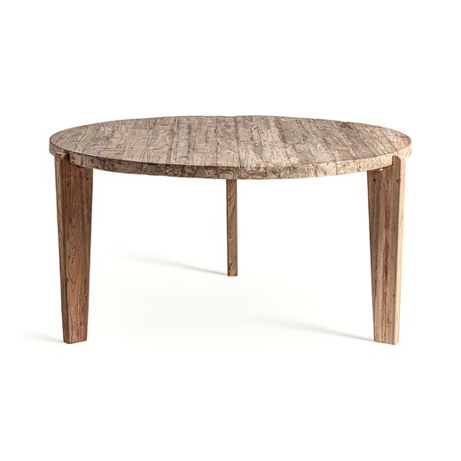 Stół do jadalni z naturalnego drewna tekowego pochodzącego z recyklingu, 157 x 151 x 77 cm | Luks