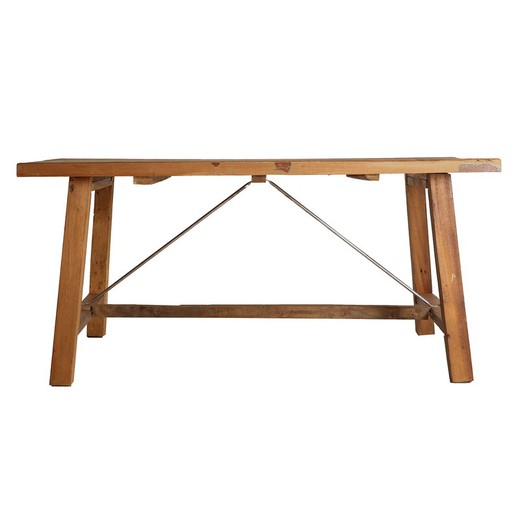 Table à manger Delnice en bois d'acajou naturel, 160 x 90 x 75 cm