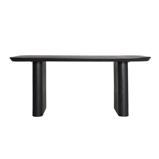 Rognes dining table in black fir wood, 180 x 95 x 77 cm