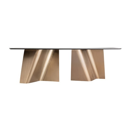 Tux matbord i porslin i svart/guld, 240 x 105 x 77 cm