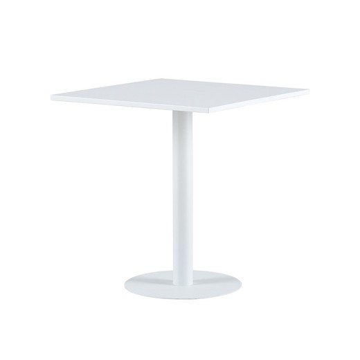 Vierkante metalen tafel in wit, 70 x 70 x 73 cm | Ijs