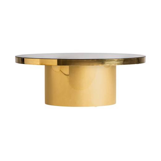 Stolik kawowy stalowy Bertrix złoto/czarny, Ø110x40cm