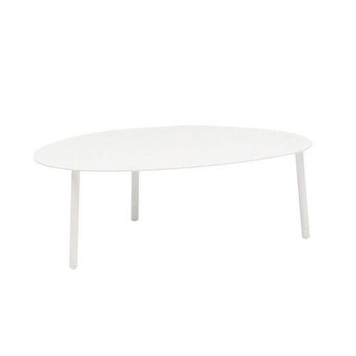 Mesa de centro de alumínio branco, 100 x 70 x 34 cm | Walga