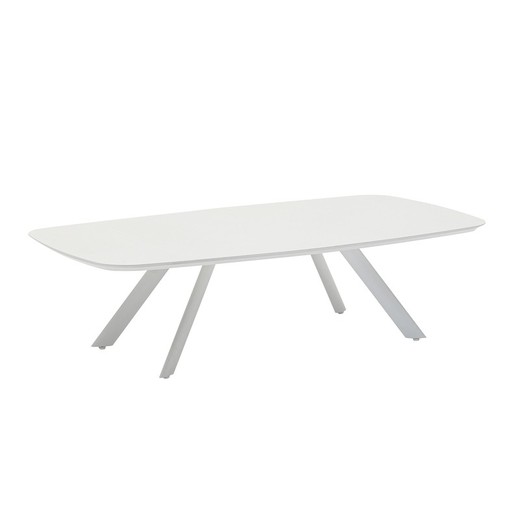 Aluminium salontafel in wit, 140 x 74 x 38 cm | Anmeer