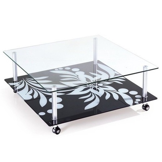 Glass coffee table, 100 x 100 x 40 cm