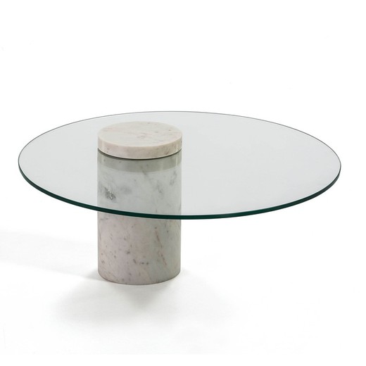 Glas soffbord, Ø76x32 cm