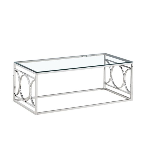 Soffbord i glas och stål 120 x 60 x 45 cm