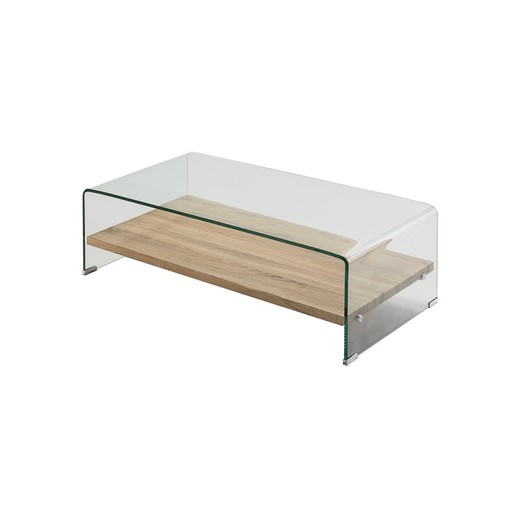 Table basse en bois et verre Sonoma, 110x55x35cm
