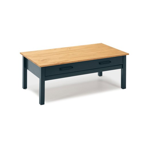Mesa de centro de madera de pino, 100x55x40 cm