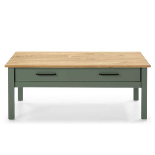Green pine wood coffee table, 100 x 55 x 40 cm | Miranda