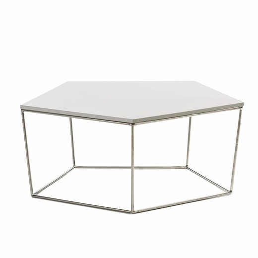 Ξύλινο τραπέζι καφέ σε λευκό, 95x90x38 εκ