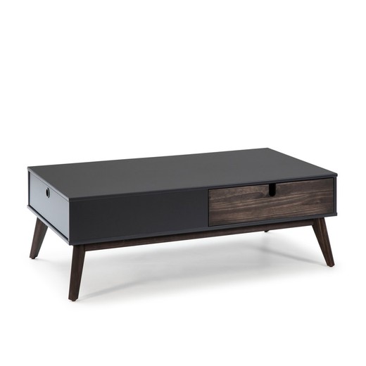 Antracitgrått soffbord i trä, 110 x 60 x 39 cm