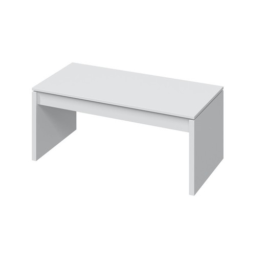 Table basse relevable blanc brillant, 100 x 50 x 43/54 cm