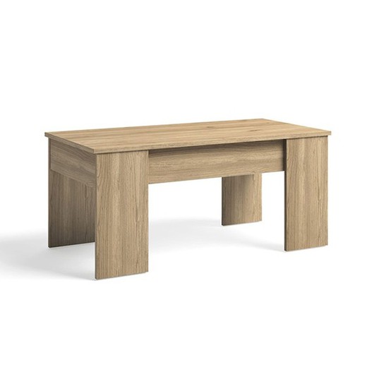 Liftable coffee table in natural wood, 100 x 50 x 45 cm | nature