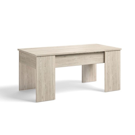 Opklapbare salontafel van licht natuurlijk hout, 100 x 50 x 45 cm | Sahara