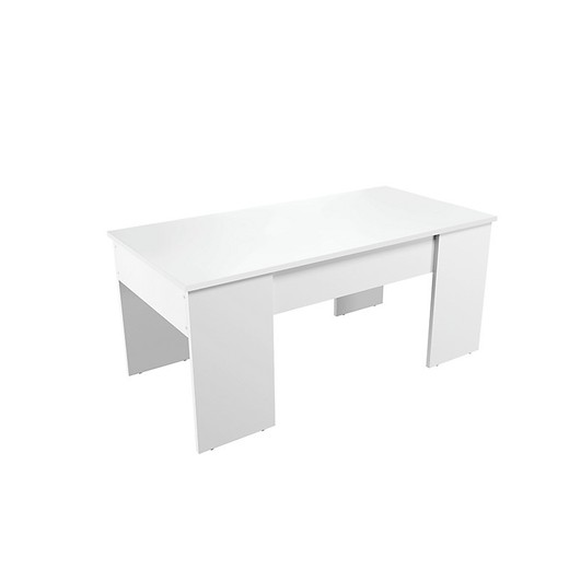 Mesa de centro elevatória em madeira branca, 100x50x45 cm | loire | LOIRE