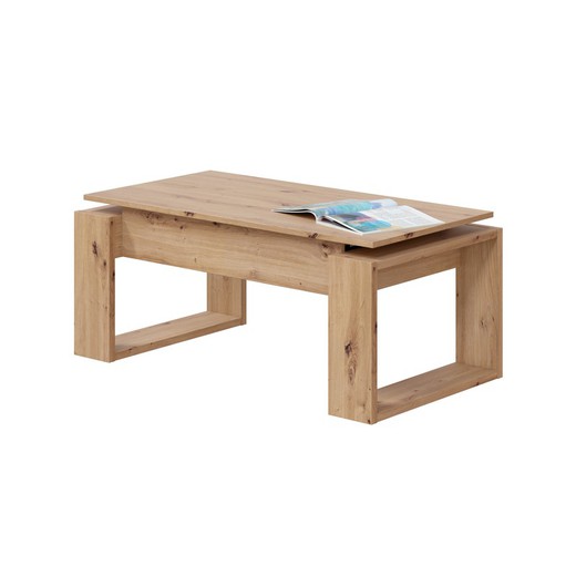 Urban in hoogte verstelbare salontafel in natuurlijk hout, 105x55x45 cm | STEDELIJK