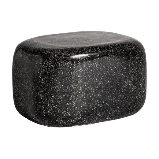 Mesa De Centro Juns de piedra en negro, 70 x 59 x 40 cm