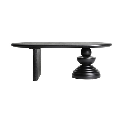 Gerecycled grenen salontafel in zwart, 120 x 60 x 40 cm | Krasic