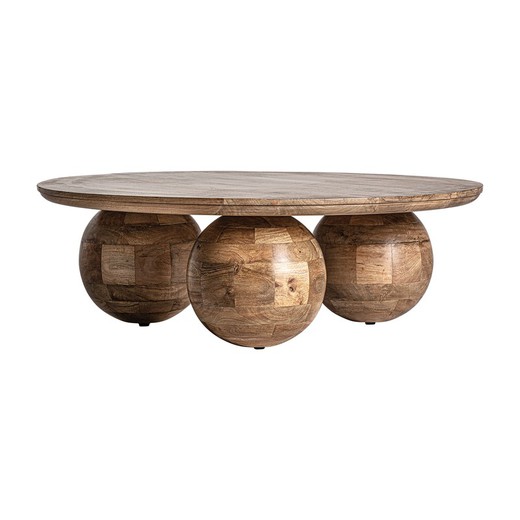 Tavolino Laugna in legno di mango naturale, 96 x 96 x 33 cm