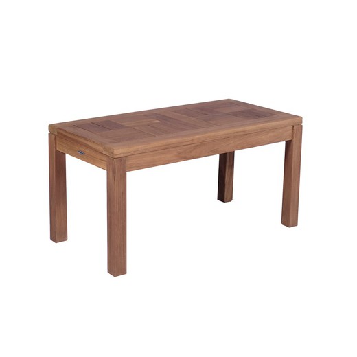 Mesa de centro para exterior de madera de teca en miel, 90 x 45 x 45 cm | Danao