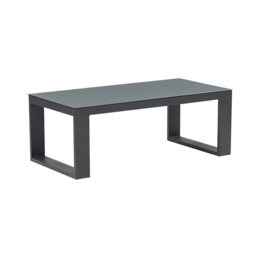 Mesa de centro para jardín de aluminio y cristal en antracita, 120 x 60 x 45 cm | Nyland