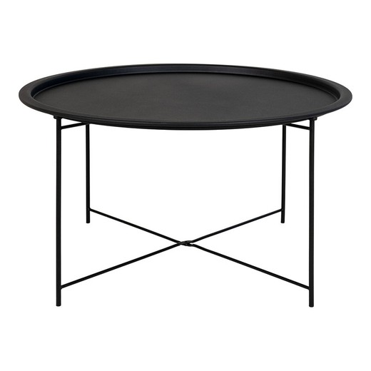 Mesa de centro redonda de acero en negro, 75 x 75 x 43 cm | Bastia