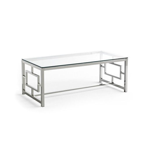 Steels salontafel. Chromen poten frame 120 x 60 x 45 CM
