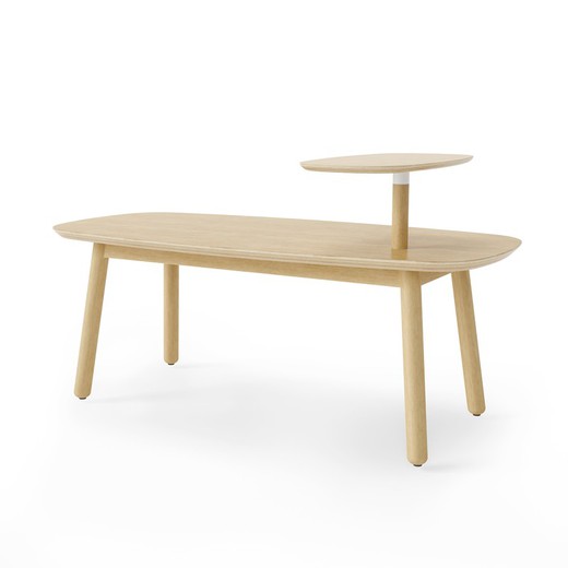 Table basse Swivo avec table couleur naturelle, 120x55,9x61,6 cm