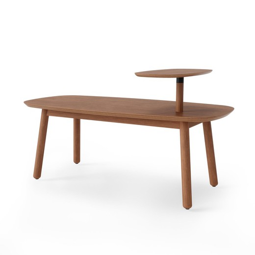 Swivo τραπεζάκι με τραπέζι από ξύλο καρυδιάς, 120x55,9x61,6 cm