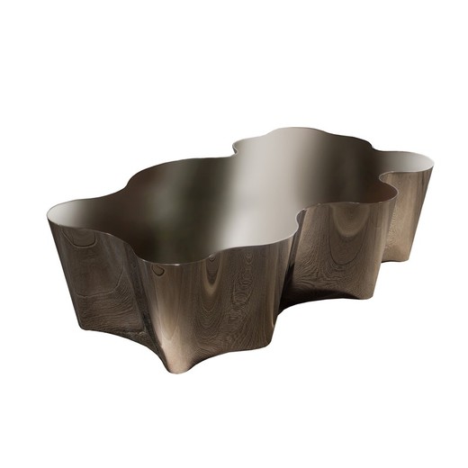 Stolik kawowy Arcadia ze stali nierdzewnej / ławka srebrny, 133x80x38cm