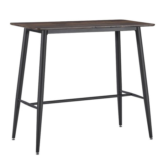 Højt spisebord i metal og træ, 120 x 60 x 106 cm