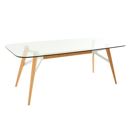 Spisebord med glasplade (200 x 90 x 74´5 cm) | Alop-serien
