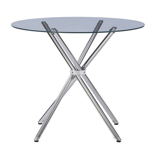 Tempered glass dining table, Ø80 x 76 cm