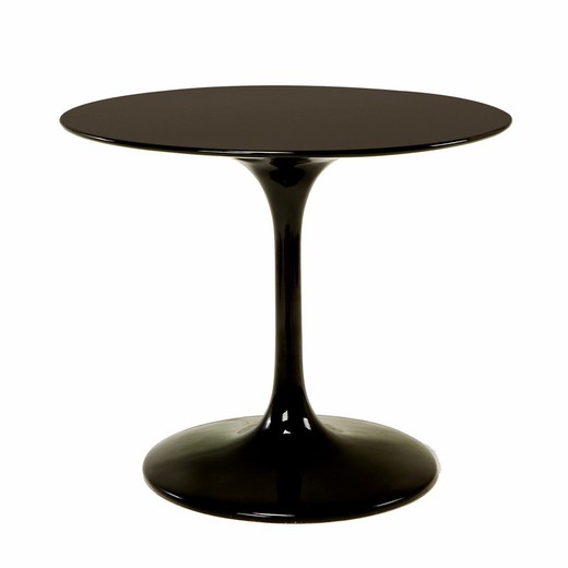 Black fiberglass dining table, Ø120x75 cm