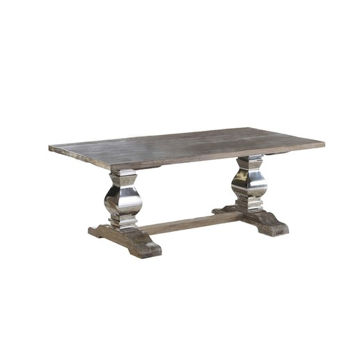 Stół jesionowo-stalowy Antica Madera, 200x100x78cm