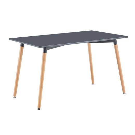 Mesa de jantar em madeira cinza escuro e natural, 120 x 80 x 74,5 cm | Nórdica