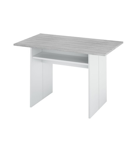 Λευκό και γκρι ξύλινο πτυσσόμενο τραπέζι φαγητού, 120x70x75 cm | OGGI